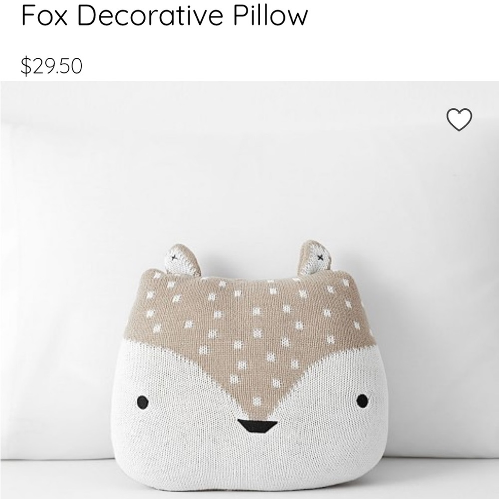 Pottery Barn Kids Fox Decorative Pillow